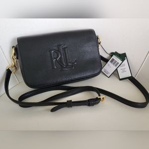 Ralph Lauren Black Leather Purse (crossbody style)